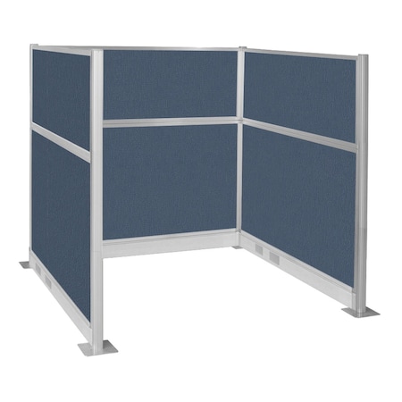 Versare Pre-Configured Hush Panel Electric Cubicle (U Shape) 6' x 6' Ocean Fabric 1859398